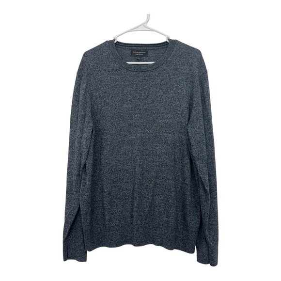Banana Republic Men Premium Luxe Yarn Black-Gray Sweater SZ L Pullover Crew Neck - Picture 2 of 14